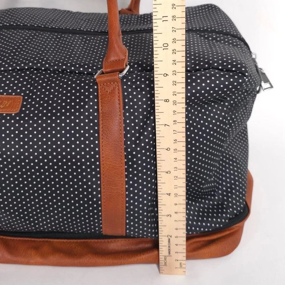 WEEKENDER BAGS 3 pc Shoe‎ Compartment Navy White Polka Dot IBFUN NWOT